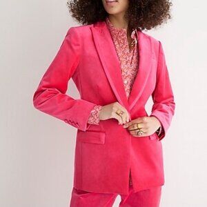 J. Crew Collection Willa blazer in tipped stretch velvet Dragonfruit size 00